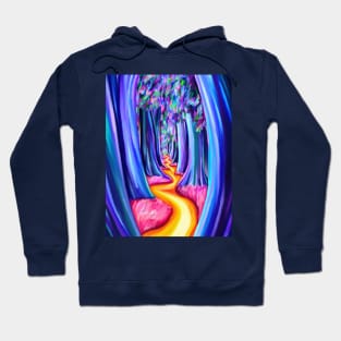 Psychedelic Trippy Tree Forest Path Hoodie